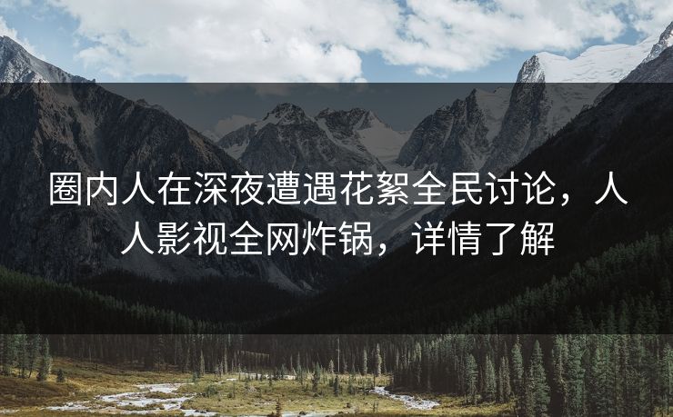 圈内人在深夜遭遇花絮全民讨论,人人影视全网炸锅,详情了解